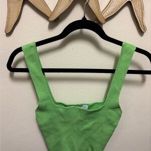Zara Lime Green Sleeveless Top